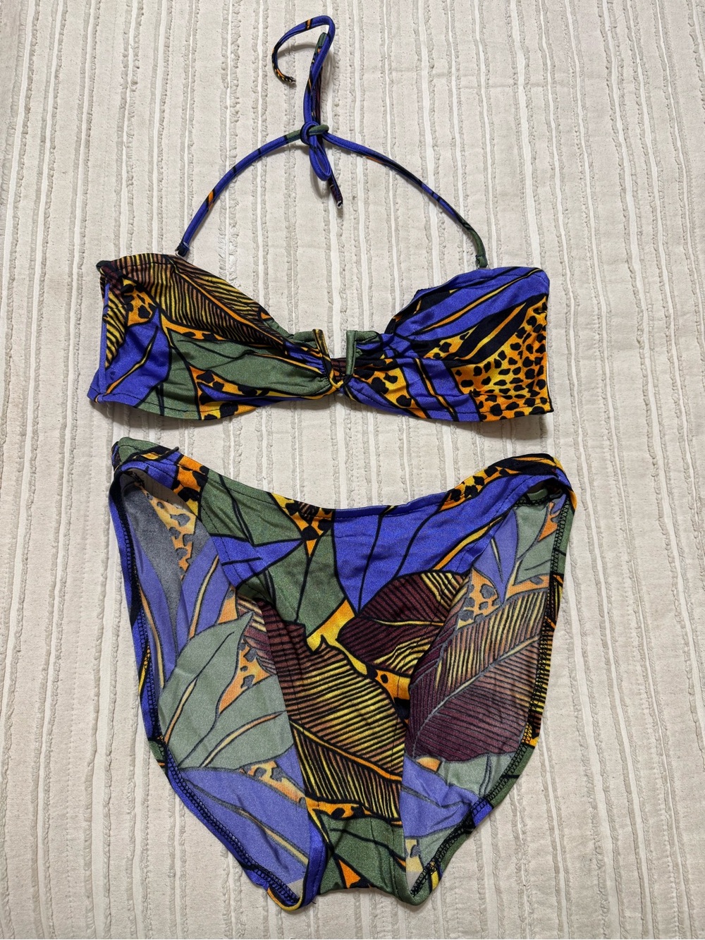 Vintage 90s Cole of California Tropical Leaf Print Bikini